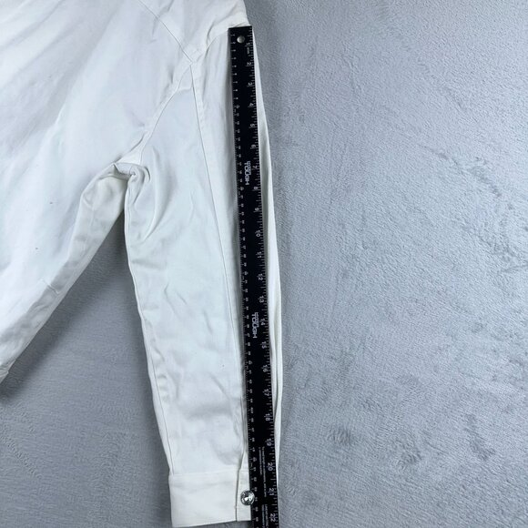 Maggie Sweet Denim Jacket Beaded Butterfly Detail Womens White Size Large Petite - Picture 7 of 12